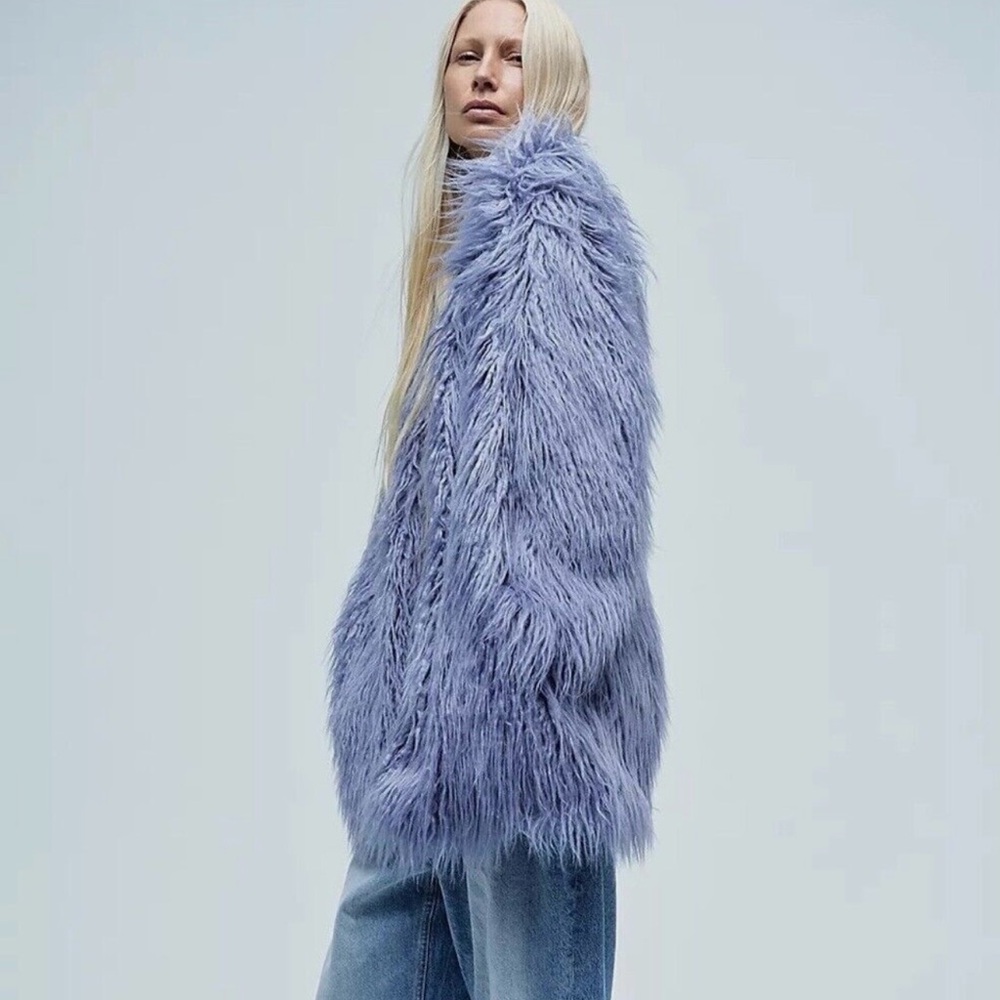 NWT Free People Renata Fur Coat Jacket Oversized Taylor Swift - Picture 3 of 11